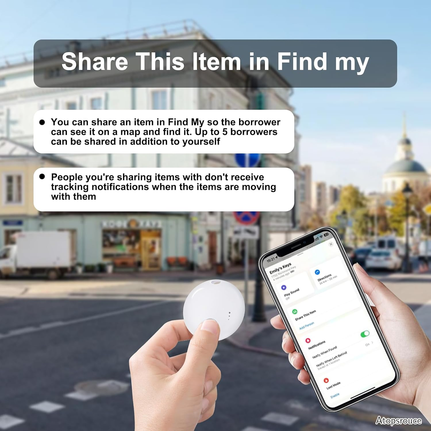 Bluetooth Item Tracker 4 Pack – Smart Key Finder Compatible with Apple Find My, GPS Locator for Keys, Wallet, Luggage & Pets