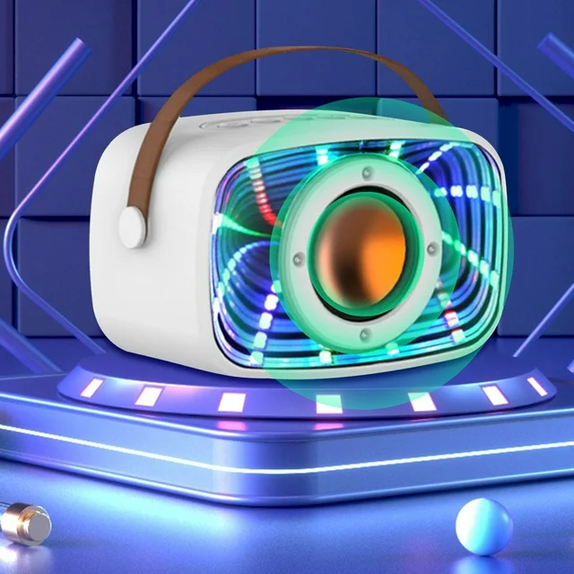 Portable Mini Bluetooth Speakers On Sale, Bluetooth 5.3 Wireless Audio LED Cool Light Effect Sound Quality Clear Surround Sound Effect Multiple Play Modes Large Capacity Battery Bluetooth Audio