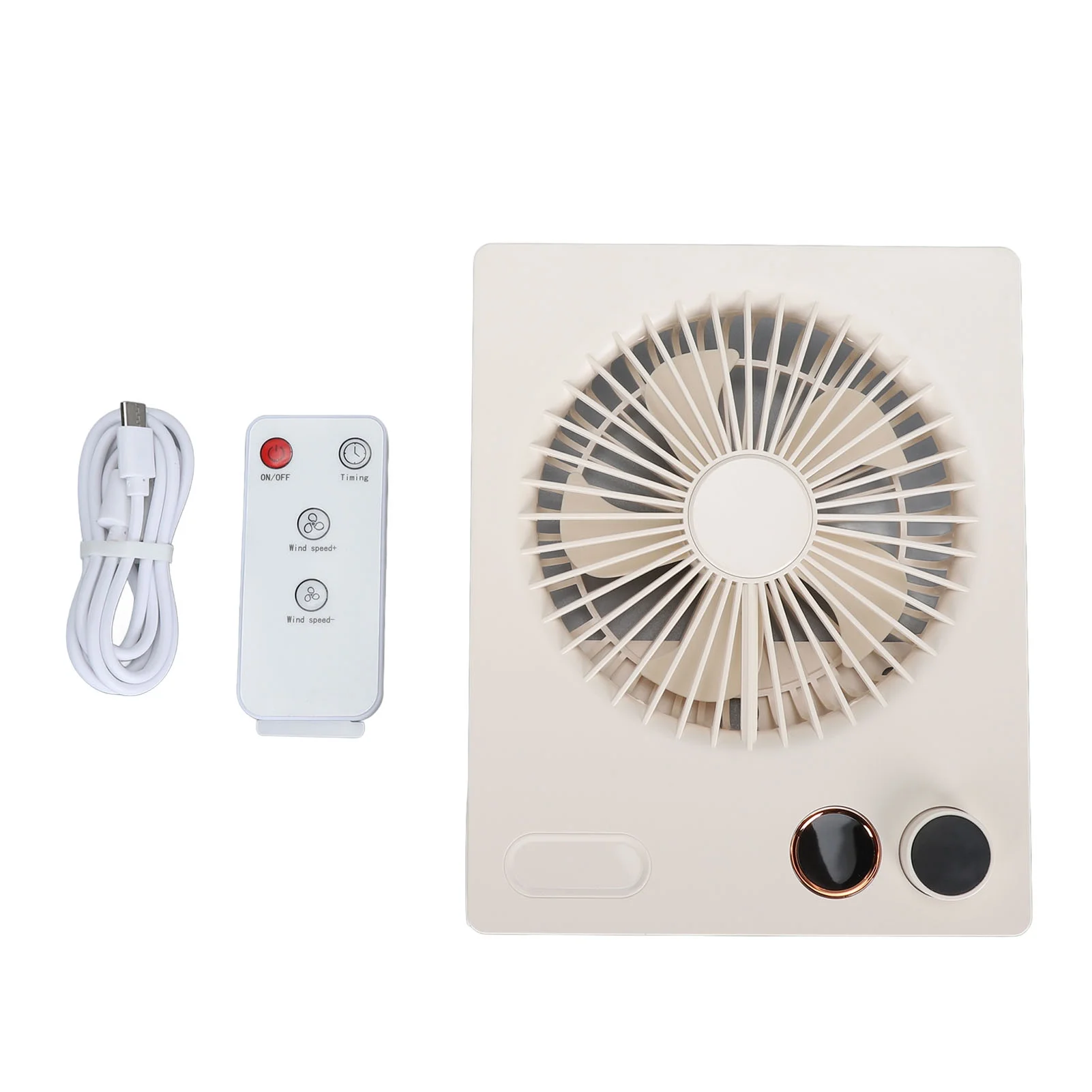Ultra Thin Table Fan, Stepless Speed Control Foldable Long Lasting Power with Dual Core Frequency Conversion Cycle for Traveling