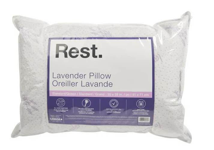 Rest. Lavender Infused Pillow – Standard/Queen Size 20 x 28 in (51 x 71 cm) Hypoallergenic Machine Washable Pillow