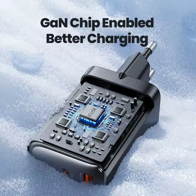 TOOCKI 65W GaN Fast Charger – 3 Port USB-C Wall Charger with 2 USB-C & 1 USB-A, PD/QC Fast Charging Power Adapter for MacBook, iPhone, iPad, Samsung, Switch & More