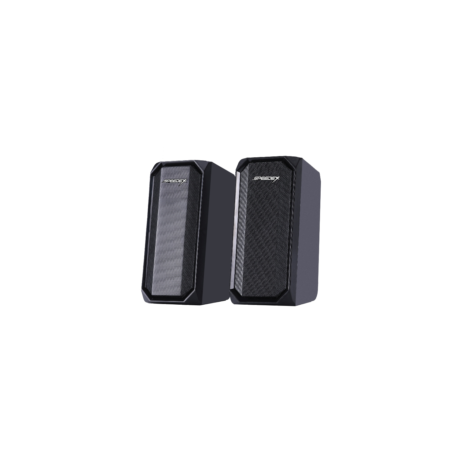 Speedex ES514 Dual-Mode 3.5mm Aux + Bluetooth Wireless 2.0pcs Multimedia RGB Lighting,USB Powered gaming Speaker_Black