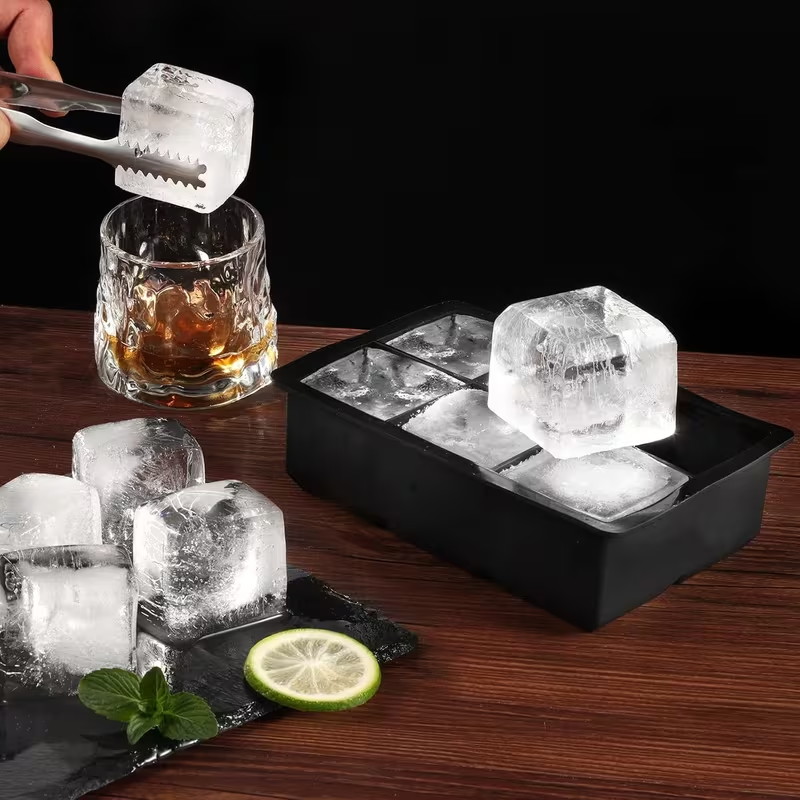 Large Ice Cube Tray Set with Lid – Sphere & Square Ice Ball Mold for Whiskey, Cocktails & Drinks (BPA Free Silicone Ice Mold)