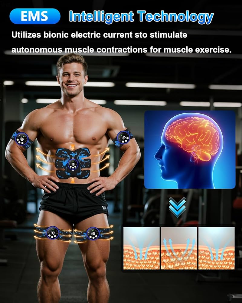Smart Abdomen EMS Muscle Toner – Wireless Abs Trainer & Body Muscle Stimulator for Home Workout
