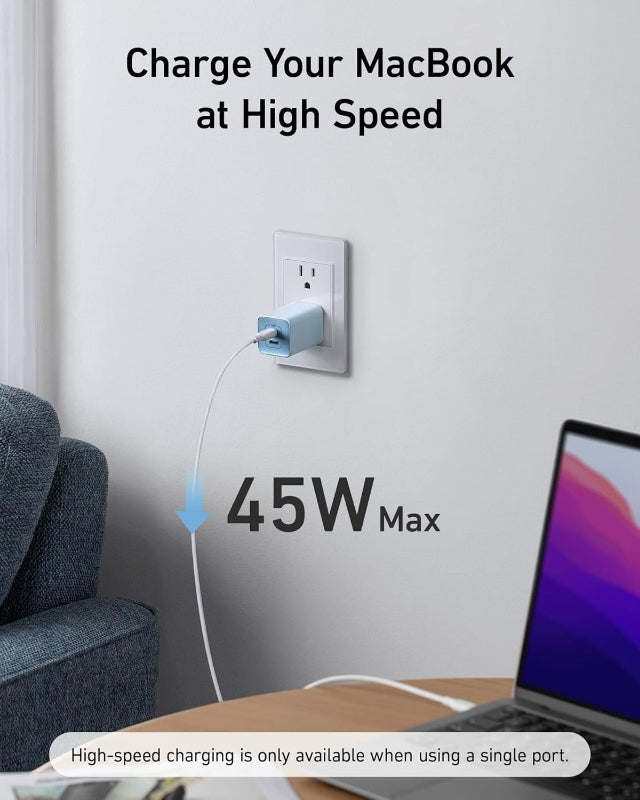 Anker 47W Dual USB-C Fast Charger – Compact Wall Charger with 27W + 20W Power Delivery for iPhone, iPad & USB-C Devices