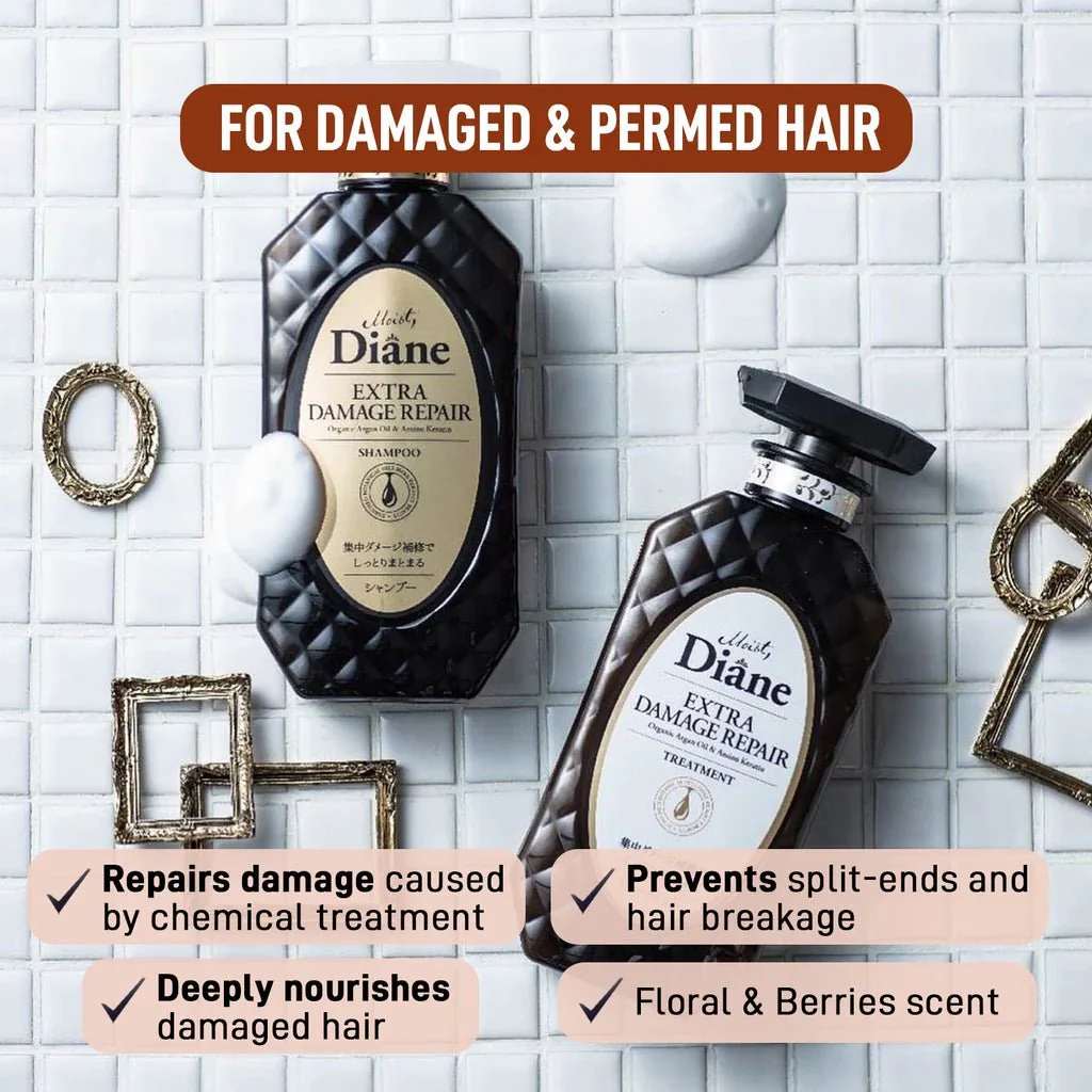 Moist Diane Perfect Beauty Extra Damage Repair Shampoo & Treatment Set – Deep Repair Japanese Hair Care