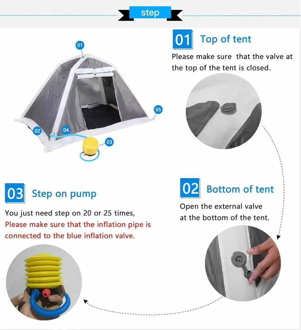 【Topued】Easy-Pull 2-Person Inflatable Air Tent Beach Tent Camping Tent Play Tent
