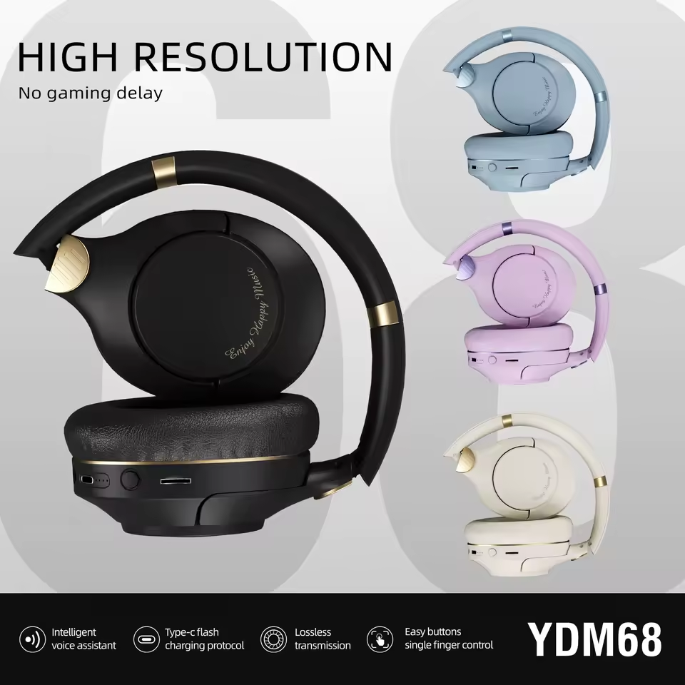 Original Bluetooth 5.3 Headphones Hi-Res Audio Over-Ear Wireless Bluetooth Earphones Professional Stereo Headset Support TF card